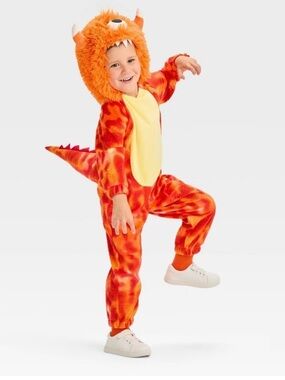 Hyde & Eek! Boutique Toddler Orange Monster Halloween Costume Size 2-3T